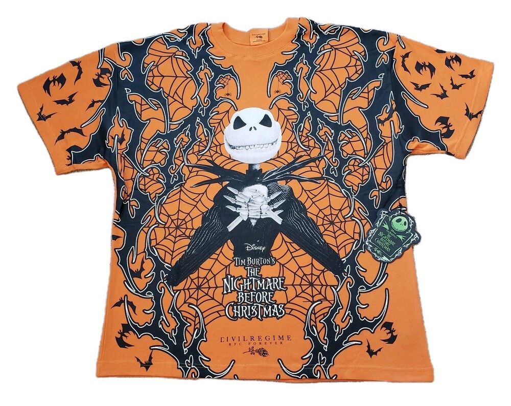 NWT Civil Regime X Nightmare Before Christmas Pumpkin King Medium OVERSIZED T